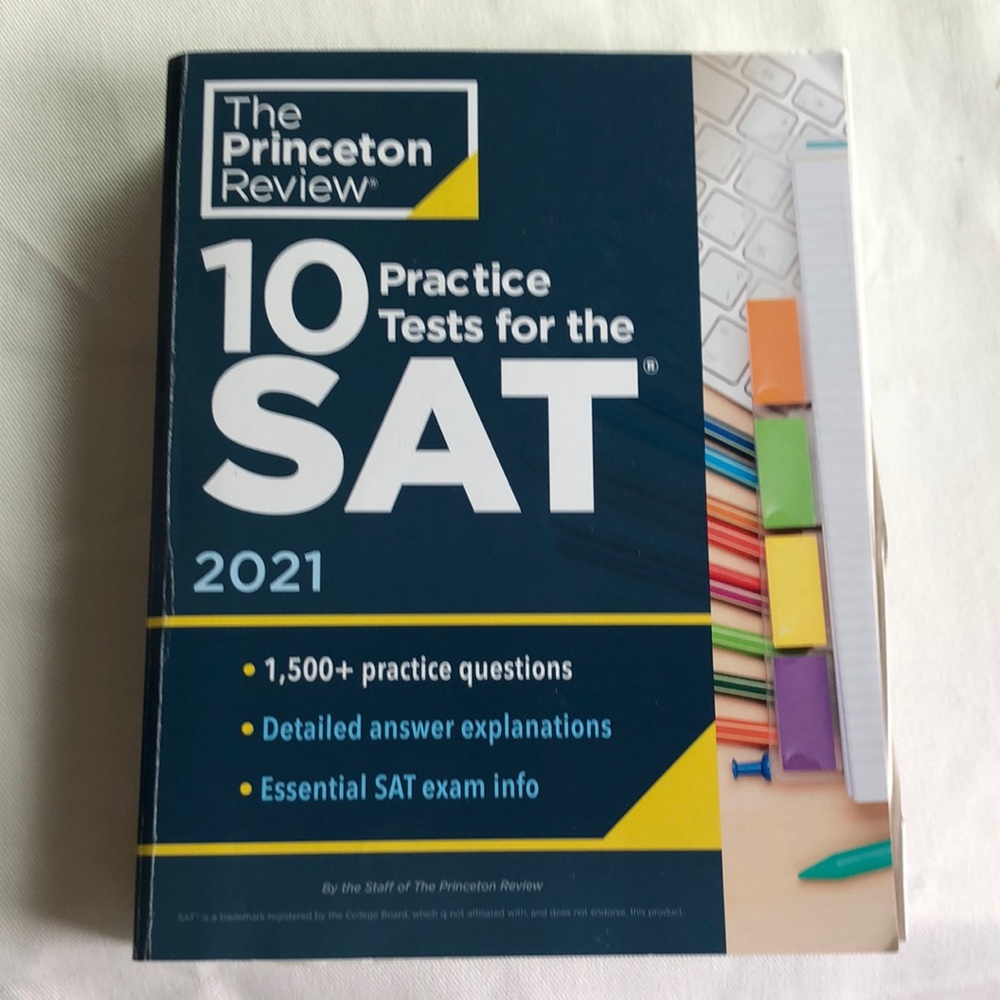 The Princeton Review 2021 10 Practice tests for SAT excellent cond. like new